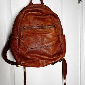 Frye Leather Backpack – Cognac Brown